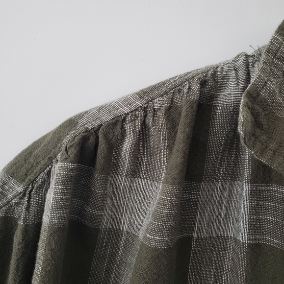 Linen/Cotton Gingham Button-Up Top - Picture 4 of 9